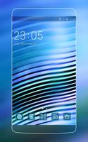 Blue Neon Line Theme for Vivo V5 Plakat
