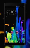 Neon theme rainbow color drops art abstract 海报