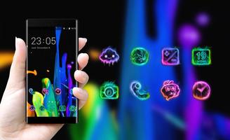 Neon theme rainbow color drops art abstract 截图 3