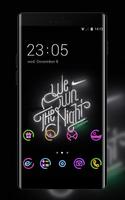 Neon theme ab35 wallpaper we run the night london الملصق