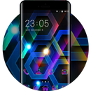 Neon theme color hexagon cell volume wallpaper APK