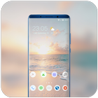 Theme for soft beach sands sunrise wallpaper icon