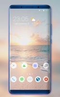 Theme for soft beach sands sunrise wallpaper Affiche