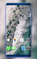 Theme for OPPO realme 2 wave ocean stone wallpaper পোস্টার