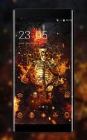 Fantasy Flame Skull theme for Lenovo k5 note โปสเตอร์