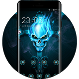 Skull bone theme flame demon wallpaper icône