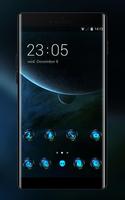 Space galaxy theme wallpaper planet light beam الملصق