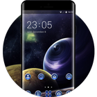 Space galaxy theme wallpaper planets circle flash-icoon