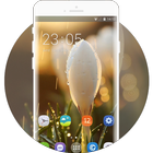 Theme for white flower water drop wallpaper icon