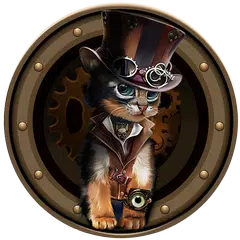 Steampunk Nostalgia Vintage Theme: Mechanical Cat APK Herunterladen