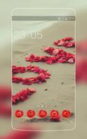 Love Rose Red Launcher Theme: Flower Wallpaper HD Affiche