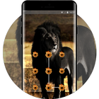 theme wallpaper lion black mane rock skul demon иконка