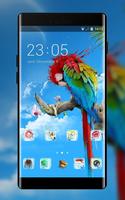 Pet animal theme colorful parrot wallpaper পোস্টার