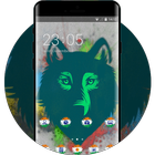 Pet animal theme wolf face drawing spot wallpaper-icoon