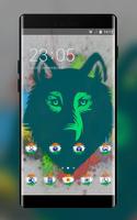 Pet animal theme wolf face drawing spot wallpaper poster