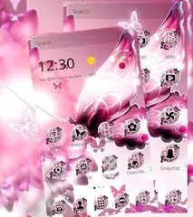 Rosa Schmetterling Thema Tapete Pink Butterfly APK Herunterladen