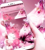 2 Schermata Rosa farfalla tema sfondo Pink Butterfly