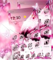 Pink Butterfly Theme Wallpaper syot layar 3
