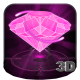 Różowy diament Miłość 3D Theme ikona