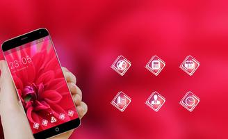 Red Pure Flowers Theme: Pretty Love Wallpaper HD capture d'écran 3