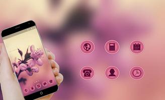 برنامه‌نما Sakura Theme: Pink Cherry blossom Flower Wallpaper عکس از صفحه