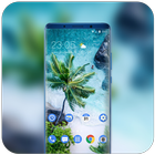 Theme for plant coconut tree beach wallpaper icône