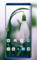 Theme for fresh flower dew drop wallpaper постер