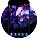 Purple Flower Theme: Beautiful Night Wallpaper HD APK