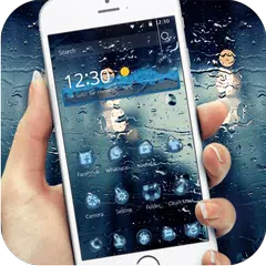 download Blue water droplets theme APK
