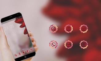 Red Flower Theme: Rose petals Live Wallpaper capture d'écran 3
