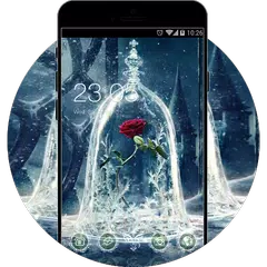 Скачать Dark Frozen Rose Theme: Beauty & Beast Wallpaper APK