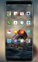 Theme for LG v30 telephone booth drowning in sea ภาพหน้าจอ 1