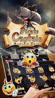 Cool Pirate Captain Emoji Keyboard Theme capture d'écran 1