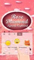 Rose Diamond Theme&Emoji Keyboard imagem de tela 3