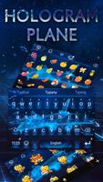 Hologram Plane Tech  Theme&Emoji Keyboard Plakat