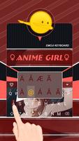 Anime Girl Theme&Emoji Keyboard captura de pantalla 1