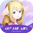 Cat Ear Girl Anime Theme&Emoji Keyboard