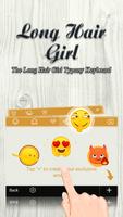 Long Hair Girl Theme&Emoji Keyboard スクリーンショット 3