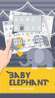 Baby Elephant Theme&Emoji Keyboard imagem de tela 1