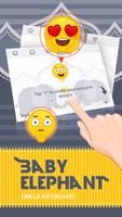 Baby Elephant Theme&Emoji Keyboard imagem de tela 3