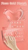 Poster Rose Gold Heart Theme&Emoji Keyboard