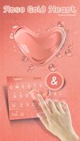 Rose Gold Heart Theme&Emoji Keyboard ภาพหน้าจอ 1