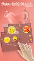 Rose Gold Heart Theme&Emoji Keyboard imagem de tela 2