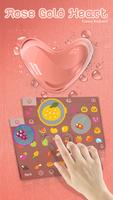 Rose Gold Heart Theme&Emoji Keyboard تصوير الشاشة 3