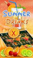 Summer Drink Theme&Emoji Keyboard الملصق