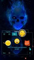 برنامه‌نما Flame Skull Theme&Emoji Keyboard عکس از صفحه