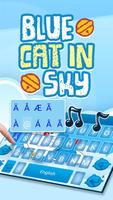 Blue Cat in Sky Theme&Emoji Keyboard screenshot 3