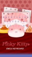 Pinky Kitty Theme&Emoji Keyboard Affiche