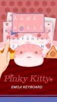 Pinky Kitty Theme&Emoji Keyboard syot layar 1