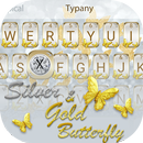 Gold Silver Butterfly Theme&Emoji Keyboard APK